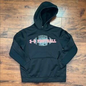 Under Armour Black Football Hoodie - Boys Small EUC